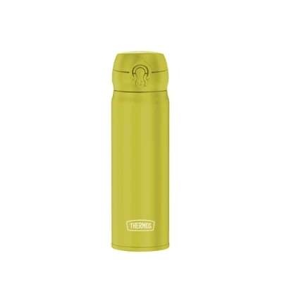 Abbildung von THERMOS ULTRALIGHT BOTTLE 0,50l, glowing green mat, Thermosflasche aus Edelstahl, 10 heiß / 20 h kalt, absolut dicht für Wasser, Tee, stille Getränke