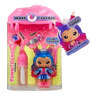 Abbildung von Yummiland Lip Gloss Doll Roxie Crystal Candy Inklusive DIY Lipgloss Set, Geeignet für Kinder ab 4 Jahren, Rosa, Series 2