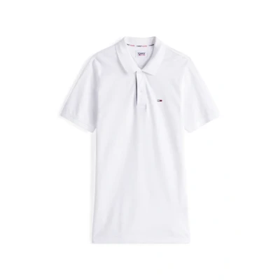 Abbildung von Tommy Jeans Original FINE SLIM FIT Poloshirt, Herren, Größe: XS, Classic white