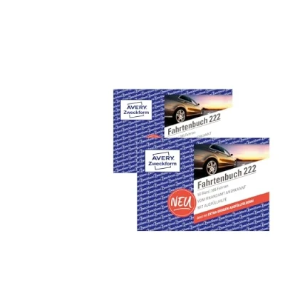 Abbildung von AVERY Zweckform 222 2 Fahrtenbuch (für PKW, vom Finanzamt anerkannt, A6 quer, 112 Seiten385 Fahrten, für Deutschland &amp; Österreich zur Abgrenzung privater/geschäftlicher Fahrten) 2er Pack
