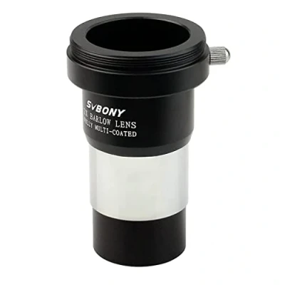 Abbildung von Svbony Barlowlinsen 2X, 1,25 Zoll Barlow mit M42 Gewinde für T Adapter, FMC Metall Okular Teleskop DSLR Fotografie