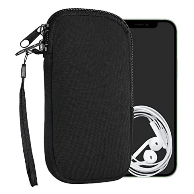 Abbildung von kwmobile Handytasche für Smartphones S 4,5&quot; Neopren Handy Hülle Schwarz Tasche 14,4 x 8,3 cm Innenmaße