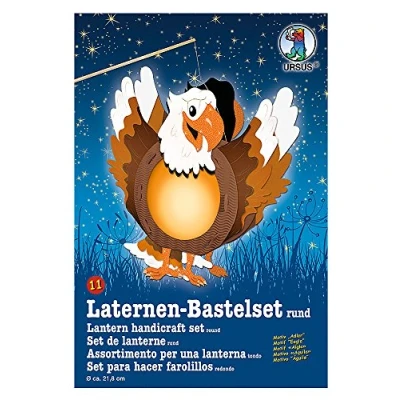 Abbildung von Ursus 18700011 Laternen Bastelset, Adler, ca. 21,8 x 21 10,3 cm, Durchmesser inklusive Vorlagebogen mit Bastelanleitung, zum Selbstgestalten, ideal für den nächsten Laternenlauf, Mittel