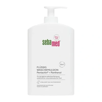 Abbildung von sebamed Flüssig Wasch Emulsion mit Spender 400 ml, seifenfreie Reinigung für empfindliche und problematische Haut, hilft gegen Reizungen Austrocknung, zur Hand , Gesichts Körperreinigung