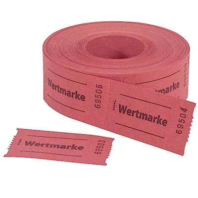 Abbildung von SIGEL GR554 Wertmarken Gutscheinmarken Rolle rot, 500 Bons, aus Recyclingpapier, Essensmarken, Getränkebons