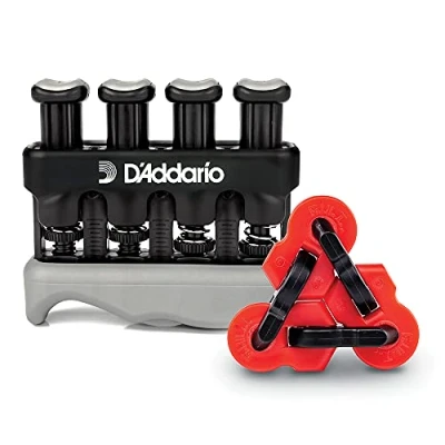 Abbildung von D&#039;Addario Varigrip Finger Strengthener mit Fiddilink Fingerübungsgerät &amp; Gitarrentrainer simulierten Saiten zum Aufbau von Hornhaut Kräftigungs Koordinationshilfe für Gitarristen