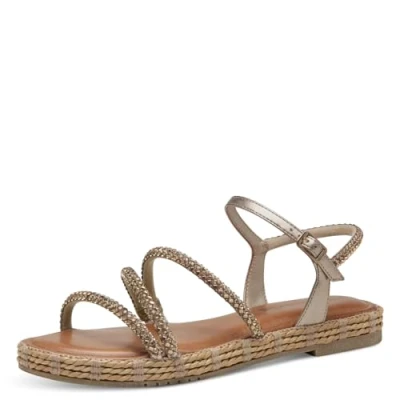 Abbildung von Tamaris Sandalette Damen Flach metallic,EU 42