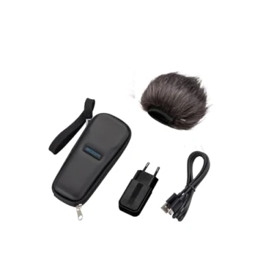 Abbildung von Zoom APH 1e Zubehörpaket für den H1essential Handy Recorder EU Version WSU 1 Windschutz AD 17 Netzteil gepolsterte Tasche USB C Kabel