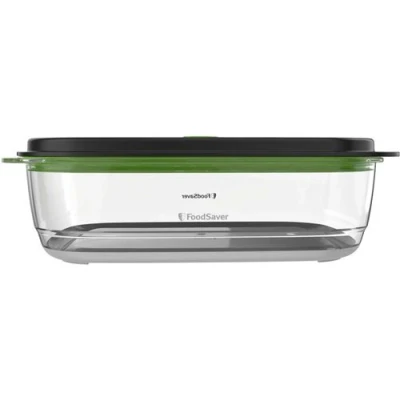 Abbildung von FoodSaver Aufbewahrungsbox und Marinadenbox für Lebensmittel 2,3 Liter BPA freier, luftdichter Lebensmittelbehälter Auslaufsicher spülmaschinenfest, Transparent/Schwarz