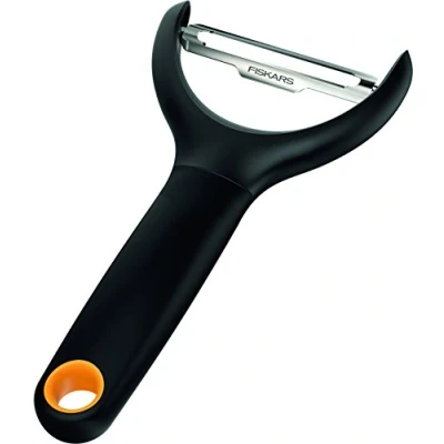 Abbildung von Fiskars Gemüseschäler, Gesamtlänge: 15 cm, Stahl/Kunststoff, Functional Form, Schwarz, 1016122