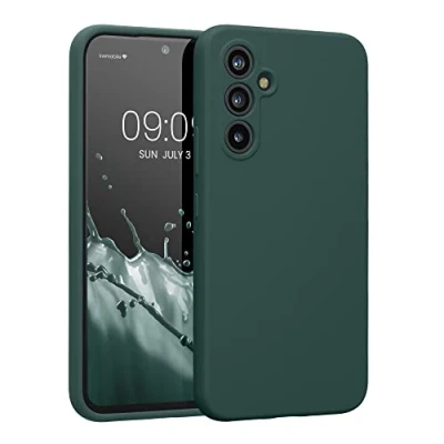 Abbildung von kwmobile Hülle kompatibel mit Samsung Galaxy A54 5G Case gummiert Silikon Handyhülle Schutzhülle Blaugrün