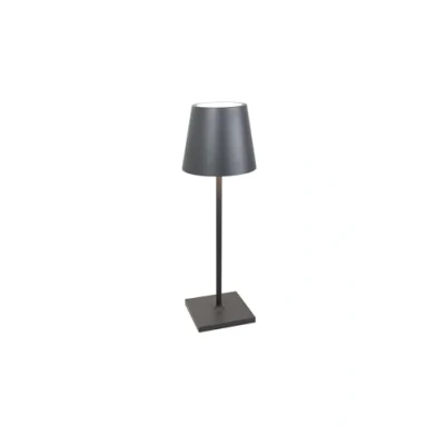 Abbildung von Zafferano, Poldina L Schreibtischlampe, Tragbare und Wiederaufladbare Tischlampe mit Touch Control, Geeignet für Wohnzimmer Außenbereich, Dimmer, 2200 3000 K, Höhe 49,7 cm, Farbe Dunkelgrau