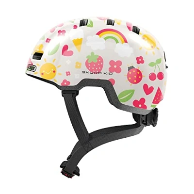 Abbildung von ABUS Kinderhelm Skurb Kid robuster Fahrradhelm im Skater Look mit Platz für einen Zopf und vielfältigen Designs Mädchen Jungen Beige, Größe S