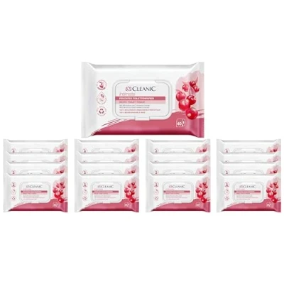 Abbildung von Cleanic Intimate Feucht Toilettenpapier spülbar Kombination aus Feuchtpapier und Feuchttuch reinigt den Intimbereich Cranberry Extrakt Präbiotikum 640 Stk. 16x40 Stk