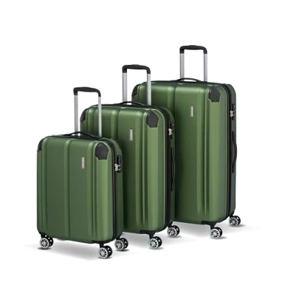 Abbildung von Travelite 4 Rad Koffer Set Größen L/M/S mit TSA Schloss + Dehnfalte (außer Größe S), Gepäck Serie City: Robuster Hartschalen Trolley kratzfester Oberfläche