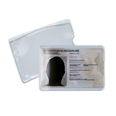 Abbildung von HERMA 5013 Ausweishülle transparent, 25 Stück, Ausweishalter zum Schutz für Kreditkarten &amp; Scheckkarten, Plastik Kartenhüllen Schutzhüllen Set, durchsichtig