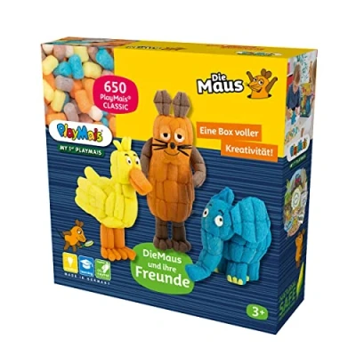 Abbildung von PlayMais BASIC My 1st DieMaus Bastelset für Kinder ab 3 Jahren I Motorik Spielzeug mit 650 Stück, Zubehör &amp; Anleitung Natürliches Fördert Kreativität Feinmotorik…