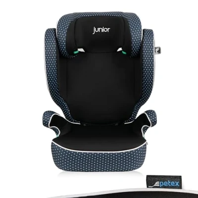 Abbildung von PETEX Auto Kindersitz Basic i Size Norm nach ECE R129 für Kinder von ca. 100 150 cm, höhenverstellbarer Kinderautositz in blau, 1 Stück