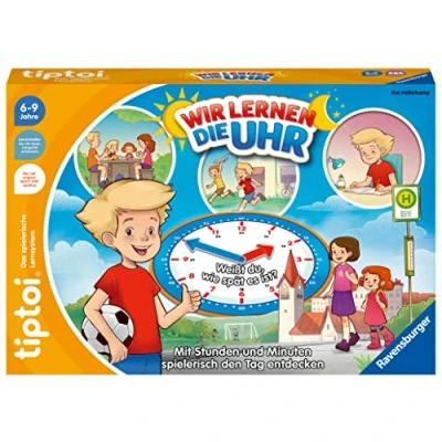 Abbildung von Ravensburger tiptoi Spiel 00126 Wir lernen die Uhr interaktives Lernspiel ab 6 Jahren, mit digitaler und analoger zum selbst einstellen