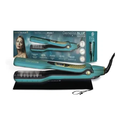 Abbildung von Demeliss SAINT ALGUE Haarglätter TITANIUM Schwimmende Platten, Titanbeschichtung Ultrastarker Dampf Integrierter XL Tank 40ml Abnehmbarer Kamm Für alle Haartypen