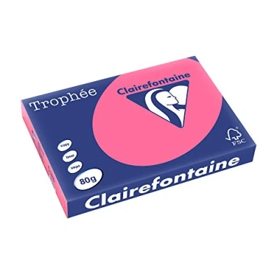 Abbildung von Clairefontaine 1898C Ries Druckerpapier / Kopierpapier Trophee, intensive Farben, DIN A3, 80g, 500 Blatt, Eosin, 1