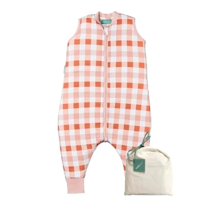 Abbildung von molis&amp;co Baby Schlafsack mit Füßen Ideal für Frühling und Herbst Babyschlafsack 1 tog Leicht gepolstert 100% Baumwolle (Oeko TEX 100), Premium Qualität Canyon Check (80 cm)