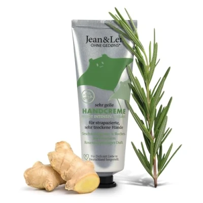 Abbildung von Jean &amp; Len Sehr geile Handcreme Rosemary Ginger, mit Urea, Handpflege für trockene und rissige Hände, spendet Feuchtigkeit pflegt intensiv, ohne Parabene Silikone, Tube, 75 ml