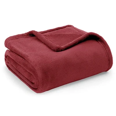 Abbildung von BEDSURE Kuscheldecke Flauschig Decke Fleecedecke Wohndecke Warm Winter Weich, Sofadecke Kleine, Couch Blanket, Kinder, 130x150cm, Sofa überwurfdecke Rot