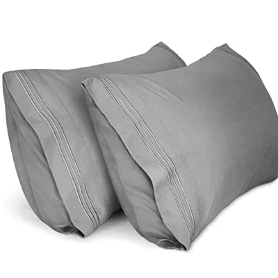 Abbildung von Lirex 2er Pack Kissenbezug 50 x 70 cm, Weiche Gebürstete Mikrofaser Kissenbezüge, Hotelverschluss kopfkissen bezug，Kopfkissenbezug aus weichem ，Oeko TEX Zertifiziert (Grau)