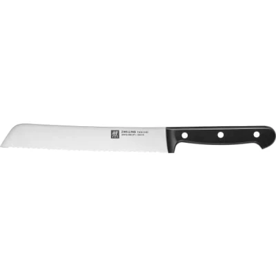 Abbildung von ZWILLING Twin Chef Brotmesser, Klingenlänge: 20 cm, Klingenblatt mit Wellenschliff, Rostfreier Spezialstahl/Kunststoff Griff im Nietendesign, Schwarz