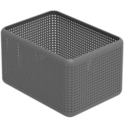 Abbildung von Rotho Madei Aufbewahrungskorb 13l, Kunststoff (PP recycelt) BPA frei, anthrazit, 13l (32.6 x 23.8 18.8 cm)
