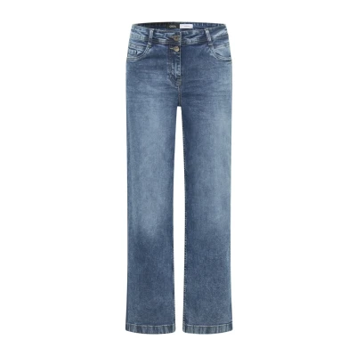 Abbildung von Street One MIT Gallonstreifen Jeans Straight Leg, Damen, Größe: 27x30, Blau