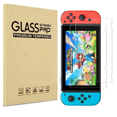 Abbildung von Phonillico Panzerglas Kompatibel mit Nintendo Switch [2 Stück] Schutzfolie Glas Panzerfolie