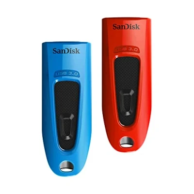 Abbildung von SanDisk Ultra USB 3.0 Flash Laufwerk 64 GB (SecureAccess Software, Passwortschutz, Übertragungsgeschwindigkeit von bis zu 130 MB/s) Blau/Rot
