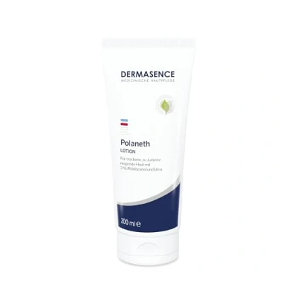 Abbildung von DERMASENCE Polaneth Lotion, 200 ml, Körperpflege gegen Juckreiz, beruhigt trockene Haut, zieht schnell ein, mit Urea, parfümfrei, ideal für Altershaut und Neurodermitis, vegan