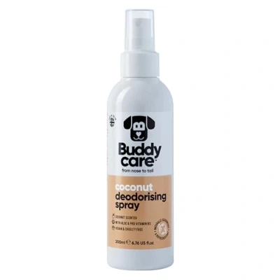 Abbildung von Buddycare Desodorierungsspray für Hunde Kokosnuss Süßes und pflegendes Mit Aloe Vera Pro Vitamin B5 (200 ml, 1 Stück)