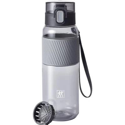 Abbildung von ZWILLING Trinkflasche BPA frei, Wasserflasche für Fitness, Freizeit und Büro, Sportflasche aus Tritan, Grau, 680 ml