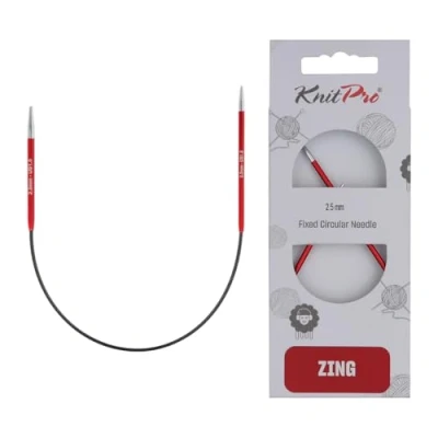 Abbildung von KnitPro K47052 Rundstricknadel, Metal, rot, 25cm / 2.5mm