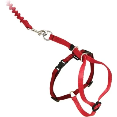 Abbildung von PetSafe Easy Walk Katzengeschirr, mit elastischer Bungee Leine, Für Spaziergänge Ihrer Katze, Größe S, Rot, CWMK S RED 19