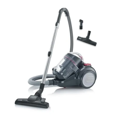 Abbildung von SEVERIN Beutelloser Zyklon Staubsauger, Bodenstaubsauger für konstante Saugkraft, Staubsauger ohne Beutel mit 800 Watt und 9 m Aktionsradius, 2,1 L, schwarz rot, CY 7089