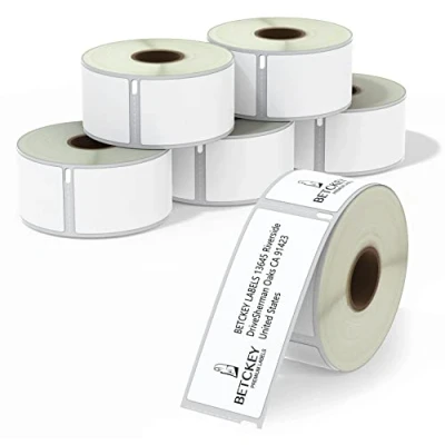 Abbildung von BETCKEY 6 Rollen 99012 Selbstklebende Etiketten Kompatibel mit DYMO S0722400, 36mm x 89mm, 1560 Adressetiketten (Groß) für LabelWriter 450, 4XL NICHT passend 550 oder 5XL
