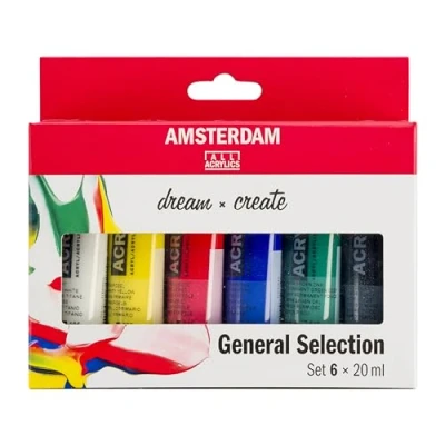 Abbildung von Amsterdam Standard Series Acrylfarben Set für Einsteiger Farbmischset (6 x 20 ml Tuben) Basis Farbauswahl