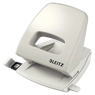 Abbildung von Leitz Büro Locher aus Metall, Für 25 Blatt, Anschlagschiene mit Formatangaben, Ergonomisches Design, grau, NeXXt Serie, 50050085