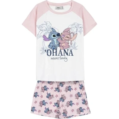 Abbildung von CERDÁ LIFE&#039;S LITTLE MOMENTS Girl&#039;s Stitch Schlafanzug für Kinder Pajama Set, Pink and White, 14 Jahre