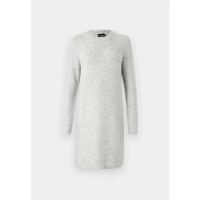Abbildung von Pieces Pcellen Oneck Dress Strickkleid Light grey, Damen, Größe: Small, grey