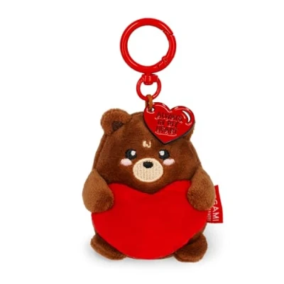 Abbildung von Legami Schlüsselanhänger Super Soft! Teddy Bear Motiv, Plüsch Schlüsselanhänger, Anhänger mit eingravierter Botschaft und Karabinerhaken aus Zink, 7x11 cm