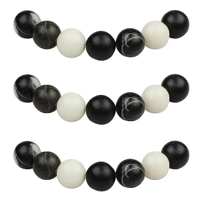 Abbildung von MJDCB Perlen zum Auffädeln 8mm 45 stück Schwarz Weiß Zebra Jaspis Halbedelsteine mit Loch Natürliche Lose Runde Steinperlen für Herstellung Schmuck Armbänder Halsketten