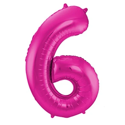 Abbildung von Folat 631969 Folienballon Zahl 6 magenta ca. 86 cm