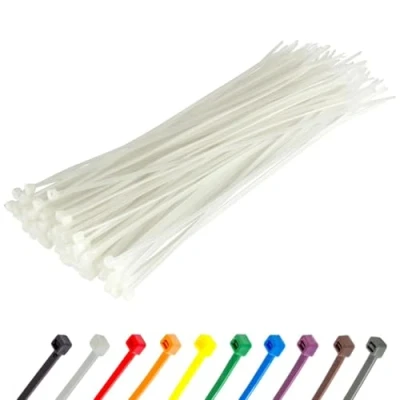 Abbildung von Gocableties Kabelbinder 100 Stück Weiß/Naturfarben Transparent, 200 mm x 4,8 mit 22,2 kg Zugfestigkeit, UV Beständig Set