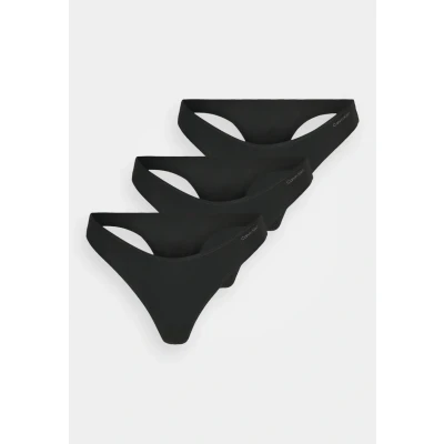 Abbildung von Calvin Klein Underwear Thong 3 PACK String, Damen, Größe: Small, Black/black/black